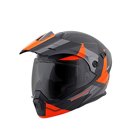 ScorpionEXO Unisex-Adult Modular/Flip Up Adventure Touring Motorcycle Helmet (Orange, Large) (EXO-AT950 Neocon)