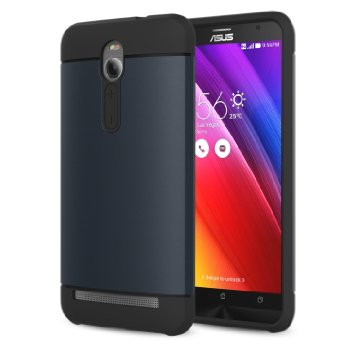 ASUS ZenFone 2 Case - MoKo Scratch Resistant Hybrid Armor Series Dual Layer Protection - Scratch Technology Corners for ASUS ZenFone 2 ZE550ML  ZE551ML  Deluxe  Deluxe Special Edition INDIGO