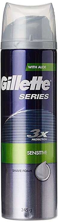 Gillette Series 3x Protection Sensitive Shave Foam with Aloe - 245 g