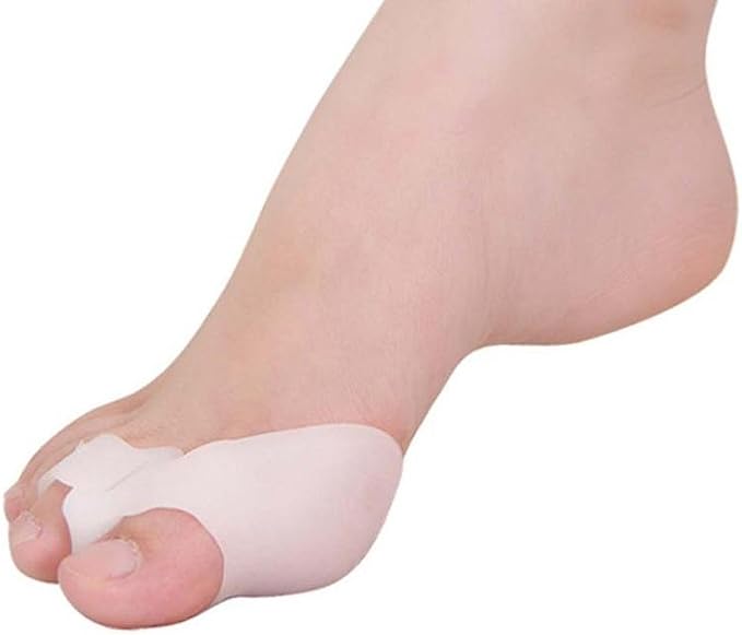 Bluelans 1 Pair Silicone Gel Bunion Corrector Guards Pad Cushion Toe Protector Straightener Toe Separators (White)