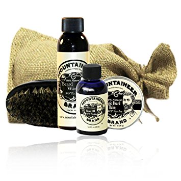 Beard Care Kit by Mountaineer Brand: All-Natural, Complete Beard Care in one Kit (WV Timber)