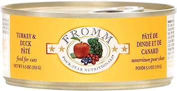 Fromm Four Star Turkey & Duck Pate Canned Cat Food Can,12 cans, 5.5 oz