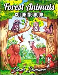 Forest Animals: An Adult Coloring Book with Adorable Woodland Creatures, Delightful Fantasy Elements, and Peaceful Nature Scenes