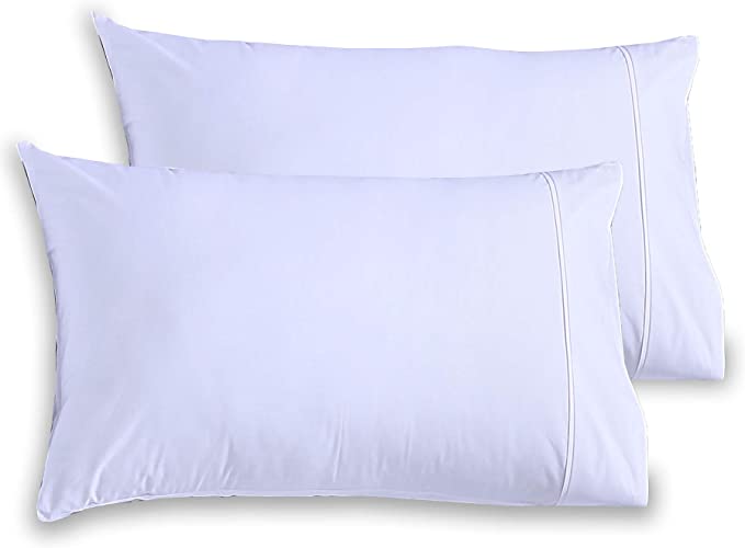 ZOYER Microfiber Pillow Cases -2 Pack - Pillow Cover with Envelop Closure - Hotel Quality - Soft Brushed Fabric (King, White)
