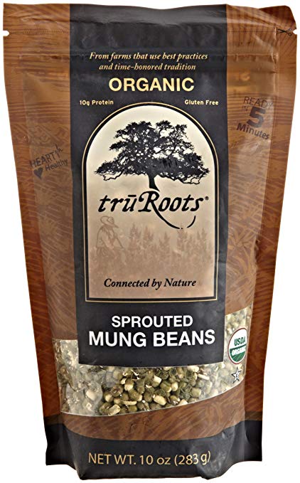 truRoots Organic Sprouted Mung Beans, 10 Ounce Pouches