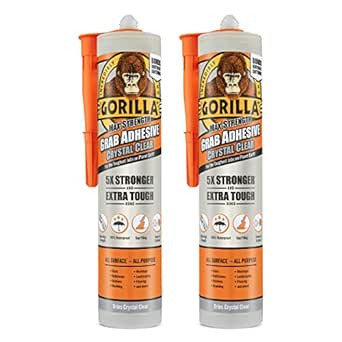 GORILLA 2044403 Max Strength Grab Adhesive Crystal Clear 270ml (2 Pack)