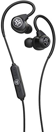 JLab Audio Epic Sport2 Wireless Earbuds | Black | Active Lifestyle 20  Hour Battery Life | Bluetooth 5 | IP66 Sweatproof | Built in Microphones | Noise Isolation | Extra Gel Tips & Cush Fins