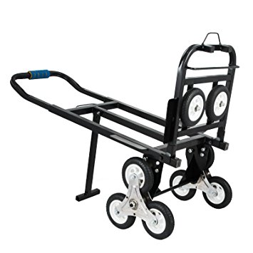 VEVOR Stair Climbing Cart 45 Inches Portable Hand Truck 2x Three-wheel Hand Truck Stair Climber 330LB Capacity Folding Stair Hand Truck Heavy Duty with 2 Backup Wheels