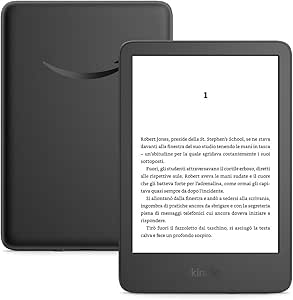 Nuovo Amazon Kindle (16 GB)| Il più leggero e compatto, con schermo antiriflesso, cambio pagina più rapido, illuminazione frontale regolabile, batteria di lunga durata| Con pubblicità| Nero