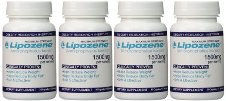 Lipozene Maximum Strength Dietary Supplement Fat Burner 4 Bottles 120 Capsules