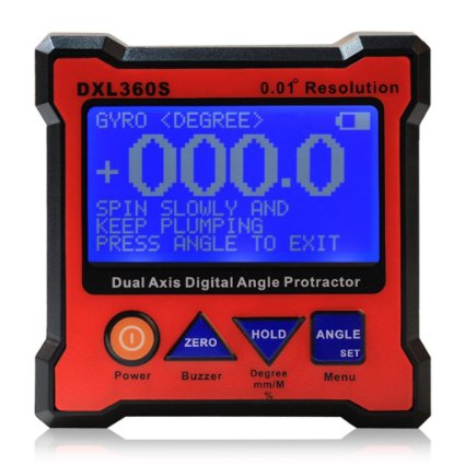 Floureon Axis Level Box Inclinometer Dual Axis Digital Angle Protractor with 5 Side Magnetic Base Dxl360s