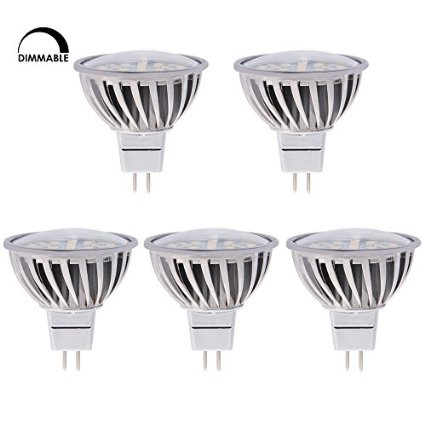 HERO-LED MR16-DIM-24T-NW Dimmable MR16 GU5.3 12V LED Halogen Replacement Bulb, 4.8W, 50W Equivalent, Natural White 4000K, 5-Pack
