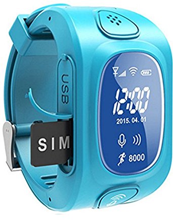 GPS/GSM/Wifi Tracker Watch for Kids Children Smart Watch with SOS Support GSM phone Android&IOS Anti Lost Y3 (blue)