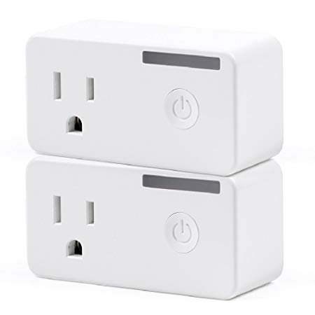 BN-LINK 2 Pack Smart WiFi Hubless Outlet with Energy Monitoring and Timer Function, No Hub Required, White, Works with Alexa and Google Assistant