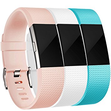 For Fitbit Charge 2 Bands(3 Pack), Maledan Replacement Accessory Wristbands for Fitbit Charge 2 HR, Large Small