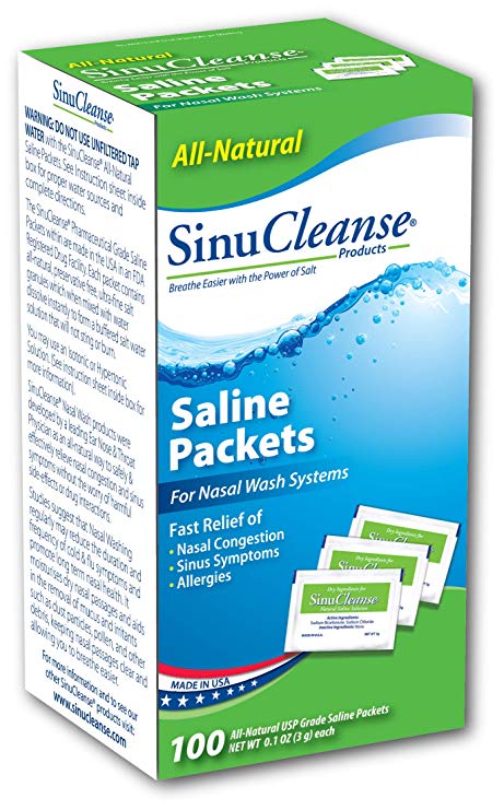 SinuCleanse Saline Nasal Care Refills, 100 Count