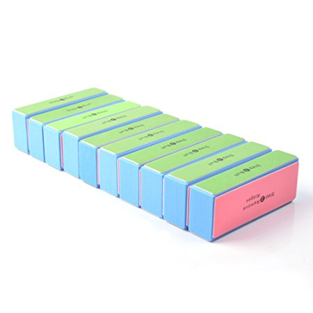 KLOUD City® 10 pcs 4 Way Colorful Nail Art Buffer Buffing Sanding Files Block Manicure Care DIY