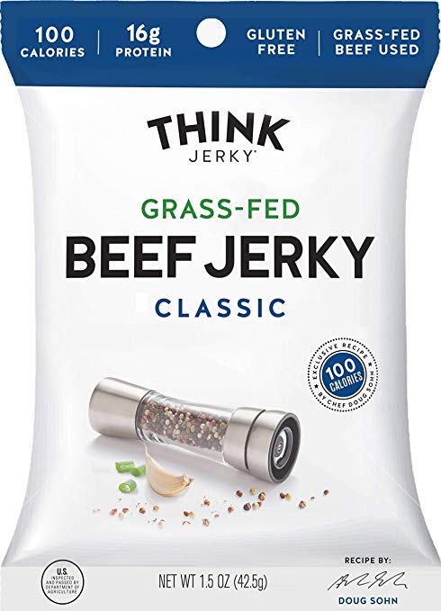 Think Jerky - Grass-Fed Beef Jerky, Classic Flavor, Gluten-Free, 1.5 Ounce (8 Count)