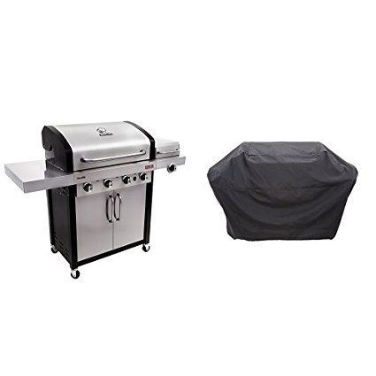 Char-Broil Signature TRU-Infrared 525 4-Burner Cabinet Liquid Propane Gas Grill with 5  Burner Extra Large Rip-Stop Grill Cover