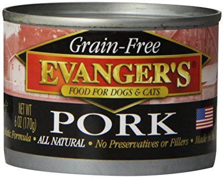 EVANGER'S 776285 24-Pack Grain Free Pork for Dogs and Cats, 6-Ounce