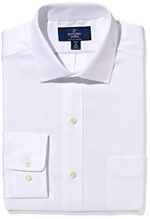 BUTTONED DOWN Men's Classic Fit Spread-Collar Solid Non-Iron Dress Shirt