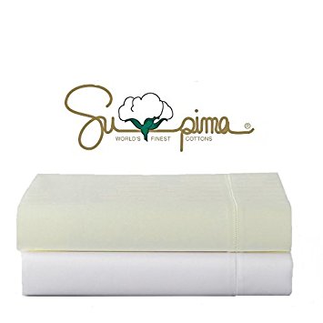 Vivendi 600 Thread Count Supima Cotton Queen 4 Piece Sheet Set White