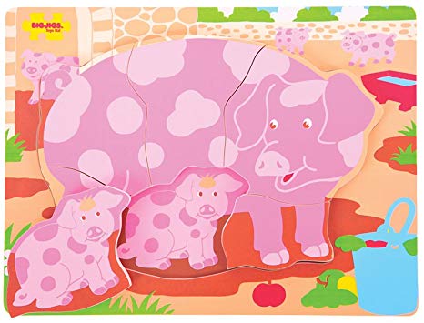 Bigjigs Toys BB011 Chunky Puzzle Pig and Piglet