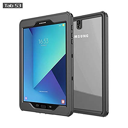 Galaxy Tab S3 Waterproof Case, iThrough IP68/2M Tab S3 (SM-T820) Case, Protect Sleek Shock Drop Rain Snow Proof Underwater Cover for Galaxy Tab S3 9.7 Inches with Built in Screen Protector (Black)