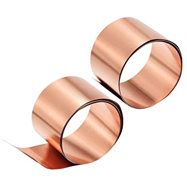 uxcell Copper Sheet Roll, Metal Foil Plate 1000mm x 50mm x 0.1mm 2pcs