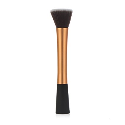 Anself Professional Face Blush Basic Brush/Stippling Brush Make Up Blusher Powder Foundation Tool Flat Top (Gold)