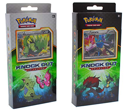 Pokemon TCG: Knock Out Collection Random Deal | Get 3 Rare Foil Lucario, Bisharp, and Zoroark OR Tyranitar, Shiftry and Vivillon | Plus 2 Booster Packs Trading Card Set