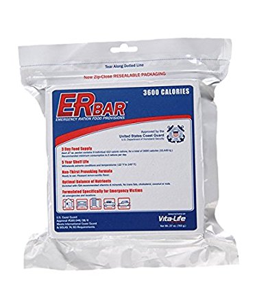 ER Emergency Ration 3600 Calorie Food Bar for Survival Kits and Disaster Preparedness