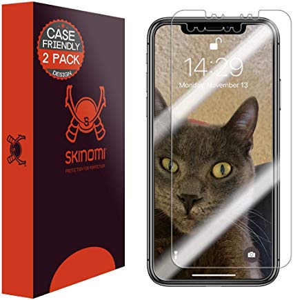 Skinomi TechSkin [2-Pack] (Case Compatible) Clear Screen Protector for Apple iPhone Xs Max (6.5") Anti-Bubble HD TPU Film