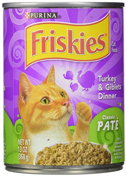Purina 12-Pack Friskies Turkey and Giblets Wet Cat Food, 13-Ounce