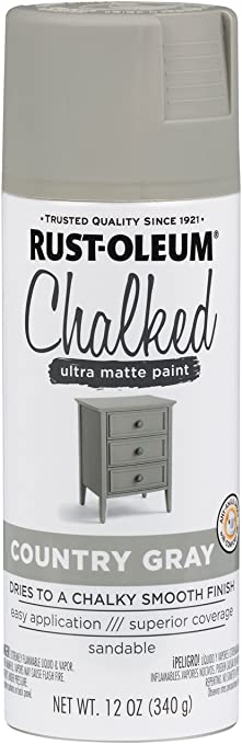 Rust-Oleum 302593 Series Chalked Ultra Matte Spray Paint, Country Gray