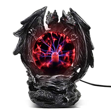 ANQIA Plasma Ball Lamp Touch Sensitive,Party Magical Electrostatic Red Color Crystal Ball for Christmas (Evil Dragon)