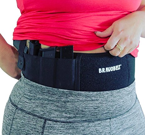 Premium Belly Band Holster for Concealed Carry – Heavy Duty, with Dual Magazine Pouches, Ambidextrous, Men & Women, Excellent Gun Owner Gift – By BravoBelt