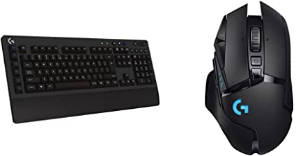 Logitech G502 LIGHTSPEED Wireless Gaming Mouse, HERO 25K Sensor, 25,600 DPI, RGB, Adjustable Weights, 11 Programmable Buttons, Long Battery Life - Black & G613 Wireless Gaming Keyboard - UK Layout