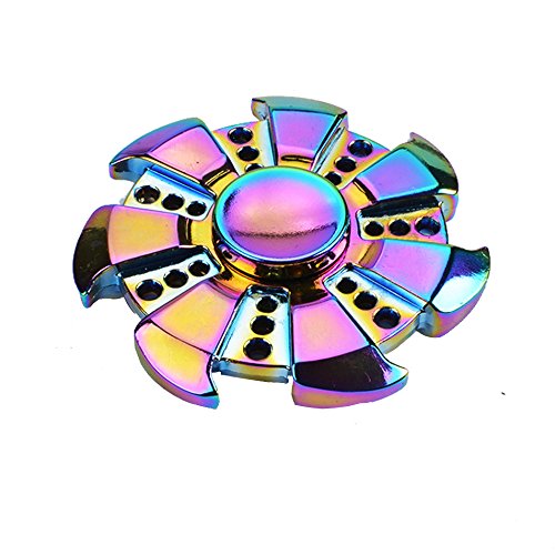 Finger Spinner Toy Hand Spinner Toy Finger Spinner Toy EDC Metal Stress Reducer for ADHD ADD Anxiety Autism (Rainbow02)