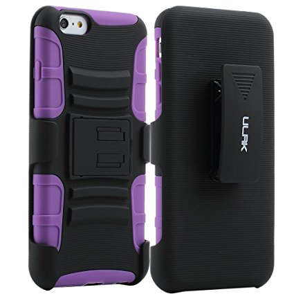 iPhone 6S Plus Case, ULAK Slim [Dual Layer] Rugged Hybrid Protective Cover with [Kickstand] and Swivel [Belt Clip] Combo Holster for Apple iPhone 6S Plus & iPhone 6 Plus 5.5 inch (Purple)