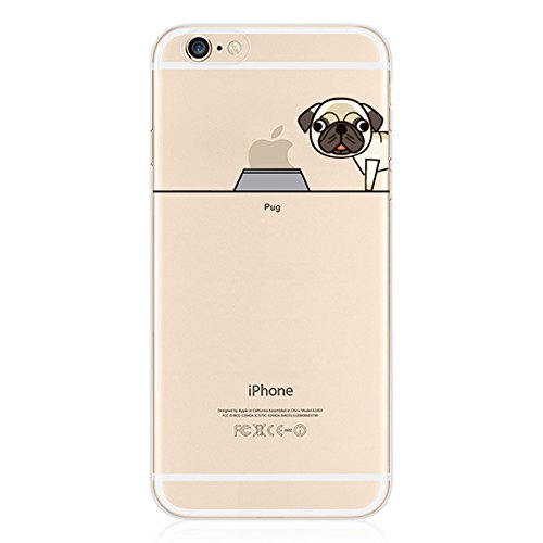 iPhone 6s Plus case, Geekmart Clear Soft TPU Cartoon Pet Dog Cover Case 5.5 inch (Pug)