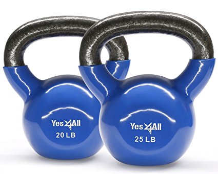 Yes4all Vinyl Coated Kettlebell Set