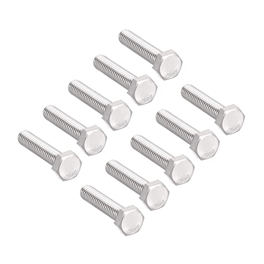 uxcell 5/16-18x1-1/2" 304 Stainless Steel Hex Screw Bolts Fastener 10pcs