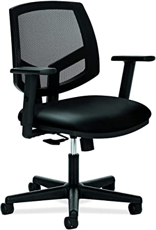 HON Volt Mesh Back Task Chair | Synchro-Tilt, Tension, Lock | Adjustable Arms | Black SofThread Leather