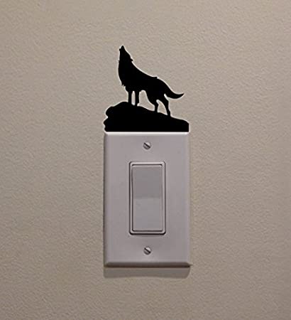 YINGKAI Werewolf Howling at Moon on Cliff, On Light Switch Decal Vinyl Wall Decal Sticker Art Living Room Carving Wall Decal Sticker for Kids Room Home Window Decoration