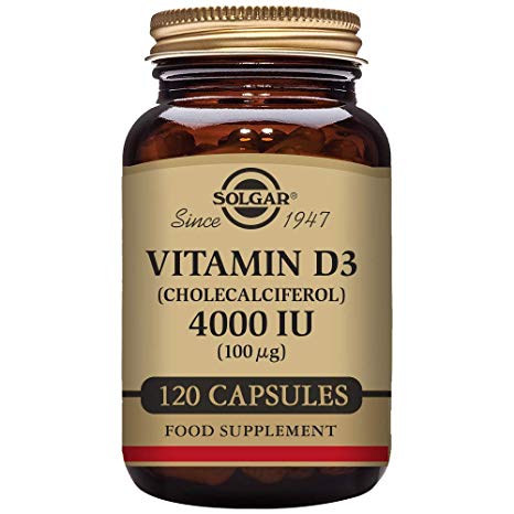 Solgar Vitamin D3 (Cholecalciferol) 4000 IU (100 µg) Vegetable Capsules - Pack of 120