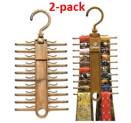 2-PACK Tenby Living Tie Racks Organizers Hangers Holders - Affordable Tie