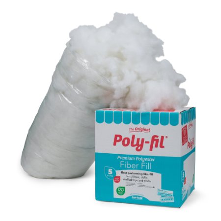 Fairfield Poly-Fil Premium Polyester Fiber, White, 1 Box, 5-Pound