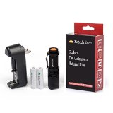 TotaLohan Mx13 High Powered Mini LED Flashlight - 3 Mode 263 Lumens Ultra Bright Adjustable Focus Water Resistant Batteries and Charger Included
