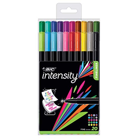 BIC Color Collection by Intensity Fineliner, 0.4mm, Assorted Colors, 20-Count